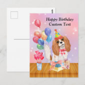 Verjaardag Blenheim Cavalier King Charles Spaniel  Briefkaart (Voorkant / Achterkant)