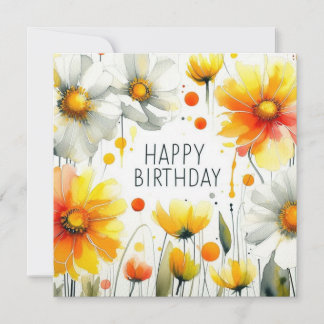 verjaardag bloem frame kaart