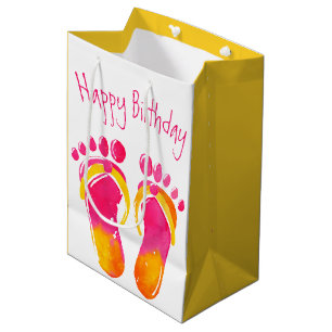 Verjaardag Blote Voeten en Teenslippers Medium Cadeauzakje