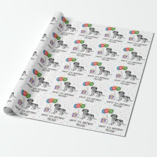 Verjaardag Blue Merle Mini Goldendoodle Cartoon Ho Cadeaupapier