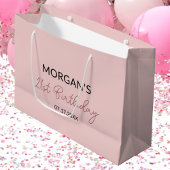 Verjaardag Blush Pink Monogram Naam Groot Cadeauzakje