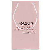 Verjaardag Blush Pink Monogram Naam Klein Cadeauzakje (Achterkant)