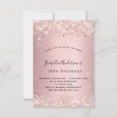 Verjaardag blush roze confetti kaart (Voorkant)