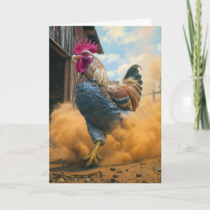 Verjaardag Boer Haan Die Stof Oplicht Kaart