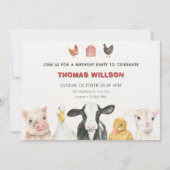 Verjaardag boerderijdieren kaart (Voorkant)