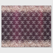 Verjaardag bordeaux roos gouden naam elegant cadeaupapier (Vlak)