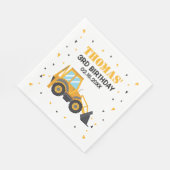 Verjaardag bouwgraafmachine servet (Hoek)