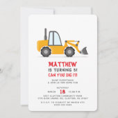 Verjaardag bouwtruck  kaart (Voorkant)