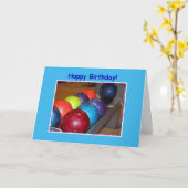 Verjaardag Bowling Balls Kaart (Gele Bloem)