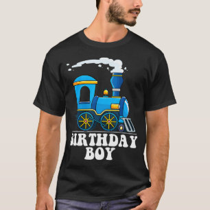 Verjaardag Boy Choo Choo Blue Train Lovers Party K T-shirt