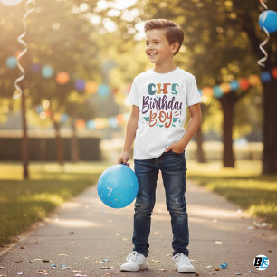 Verjaardag Boy Multicolor Tekstontwerp T-shirt