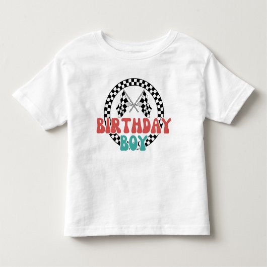 Verjaardag Boy Racing Flag Kinder Shirts (Voorkant)