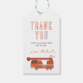 Verjaardag brandweerwagen  cadeaulabel (Voorkant)