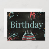 VERJAARDAG BRIEFKAART (Voorkant / Achterkant)