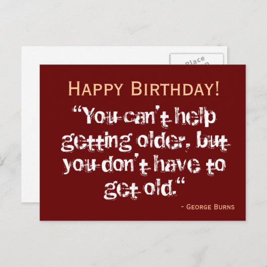 Verjaardag Briefkaart - Burns (Voorkant / Achterkant)