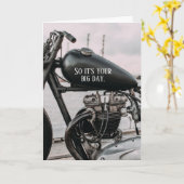 Verjaardag Britse tweecilinder motorrijder Kaart (Gele Bloem)