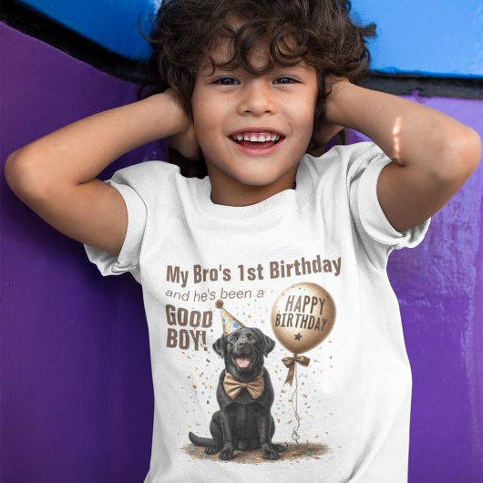 Verjaardag Broer of zus Black Lab Custom Tri-Blend Shirt