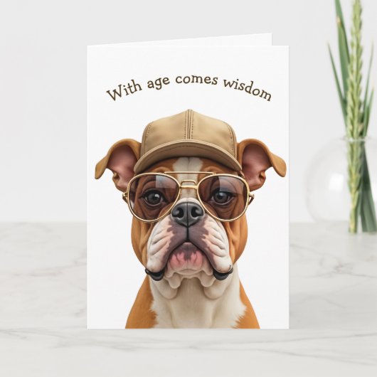 Verjaardag Bulldog Humor Kaart (Voorkant)