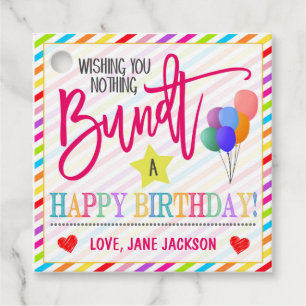 Verjaardag Bundt Cake Gift Label