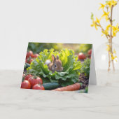 Verjaardag Bunny in de moestuin Kaart (Gele Bloem)