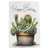 Verjaardag Cactussen Planten in Pot Medium Cadeauzakje (Voorkant)