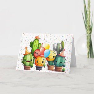 Verjaardag Cactussen Van Groep Kaart