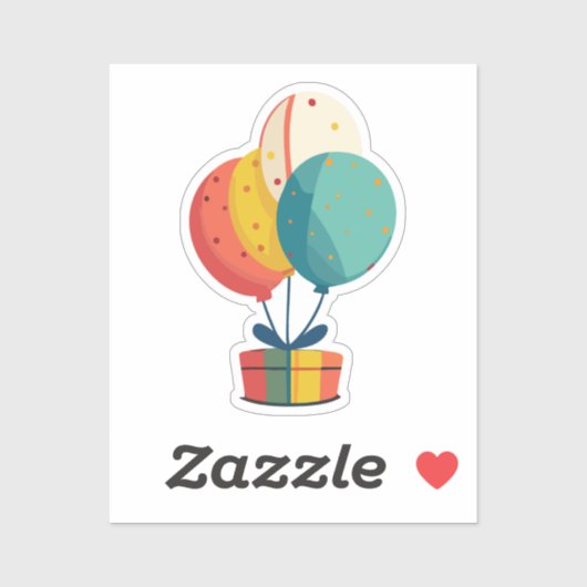 Verjaardag Cadeau ballonnen Sticker (Vel)