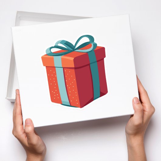 Verjaardag Cadeau met blauw Bow Sticker