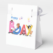 Verjaardag Cadeaubox met Happy Beren Party Bedankdoosjes (Achterkant)