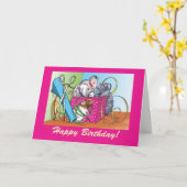 Verjaardag cadeauverpakking kaart (Gele Bloem)