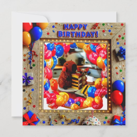 Verjaardag Capybara & Chihuahua Invitation - Kind  Kaart (Voorkant)