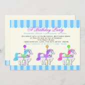 Verjaardag Carousel Ponies Kaart (Voorkant / Achterkant)