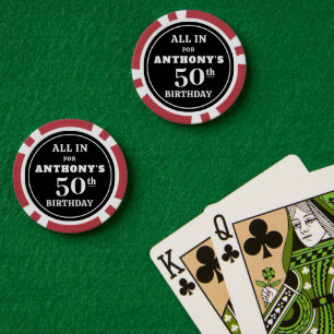 Verjaardag Casino Poker Thema gepersonaliseerd op  Chips