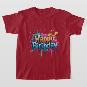 Verjaardag Cheer – Kleurrijke Happy Birthday T-shi T-shirt