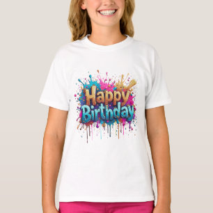 Verjaardag Cheer – Kleurrijke Happy Birthday T-shi T-shirt