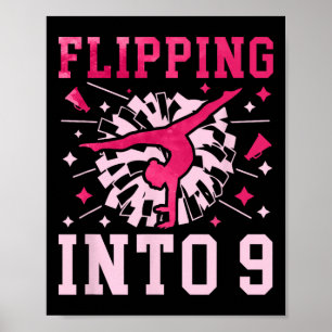 Verjaardag Cheerleading Meisje Negen Jaar Oud Chee Poster