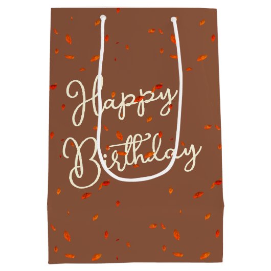 Verjaardag Chipmunk met Herfsthart Medium Cadeauzakje (Achterkant)