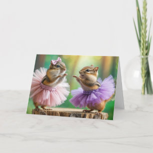 Verjaardag Chipmunks Dancing Kaart