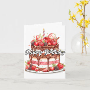 Verjaardag chocolade cake ontwerp kaart