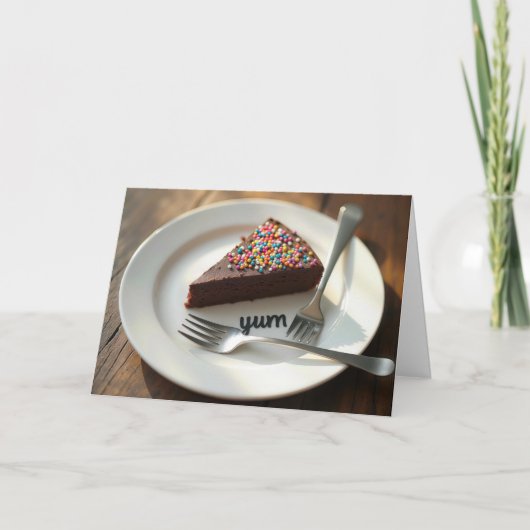 Verjaardag Chocolade Cheesecake Kaart (Voorkant)