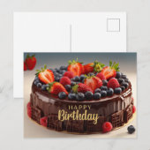 Verjaardag chocolade fruitcake  briefkaart (Voorkant / Achterkant)