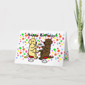 Verjaardag Chocolade Lab en Yellow Lab Kaart (Voorkant)