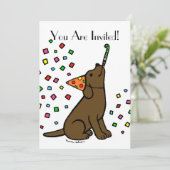 Verjaardag Chocolade Labrador Cartoon Kaart (Staand voorkant)