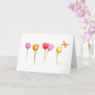 Verjaardag Christelijk Kleurrijke Tulpen Zegen u K Kaart