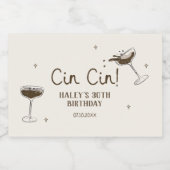 Verjaardag Cin Espresso Martini Sparkling Wijnetiket (Enkel label)