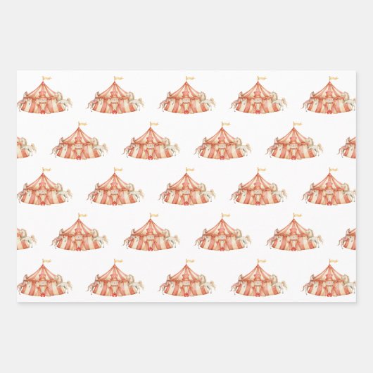 Verjaardag circusfestival inpakpapier vel (Voorkant)