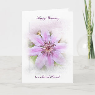Verjaardag Clematis Kaart