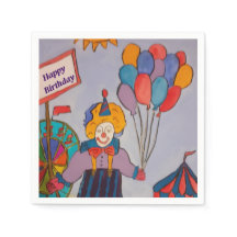 Verjaardag Clown Papier servet