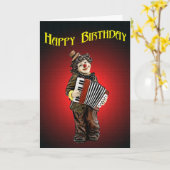 Verjaardag Clown Wenskaart Kaart (Gele Bloem)