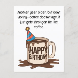 Verjaardag Coffee Cup Kaart: brouwrijke wensen Briefkaart